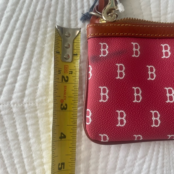 Dooney & Bourke Red Clutch with White Accents